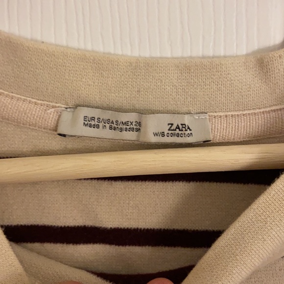 Red and cream striped, cropped Zara sweater - Picture 2 of 2